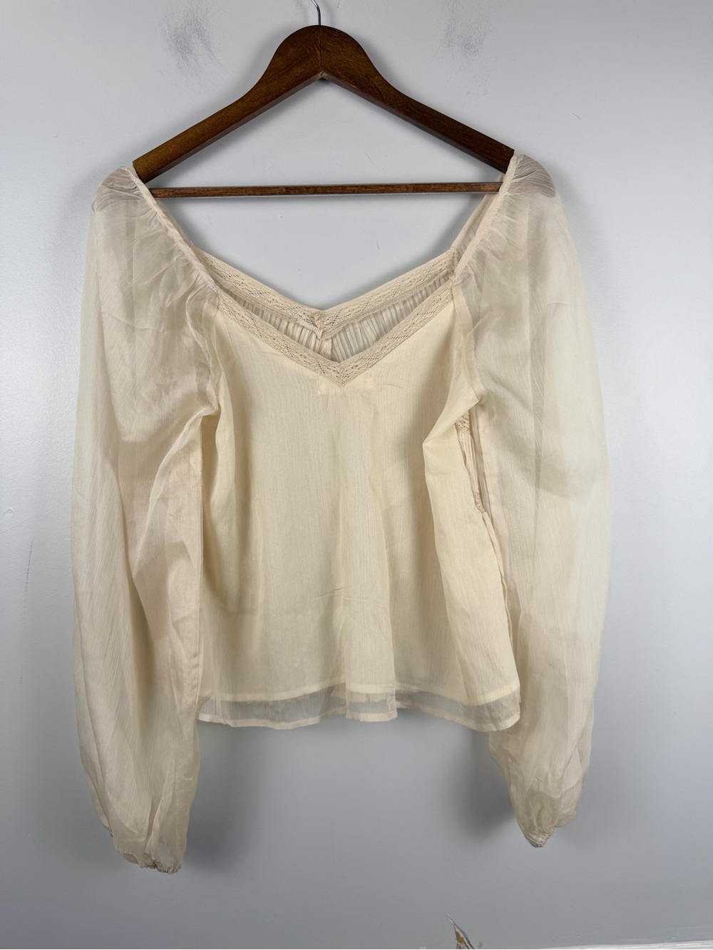 Solai happy hour smocked blouse sheer size small Cottagecore - Picture 6 of 6